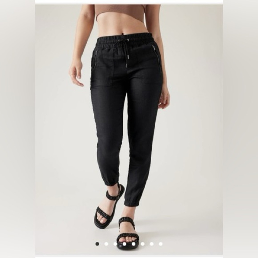 Athleta Black Cabo Linen Jogger Size 2 Tall Style 530642